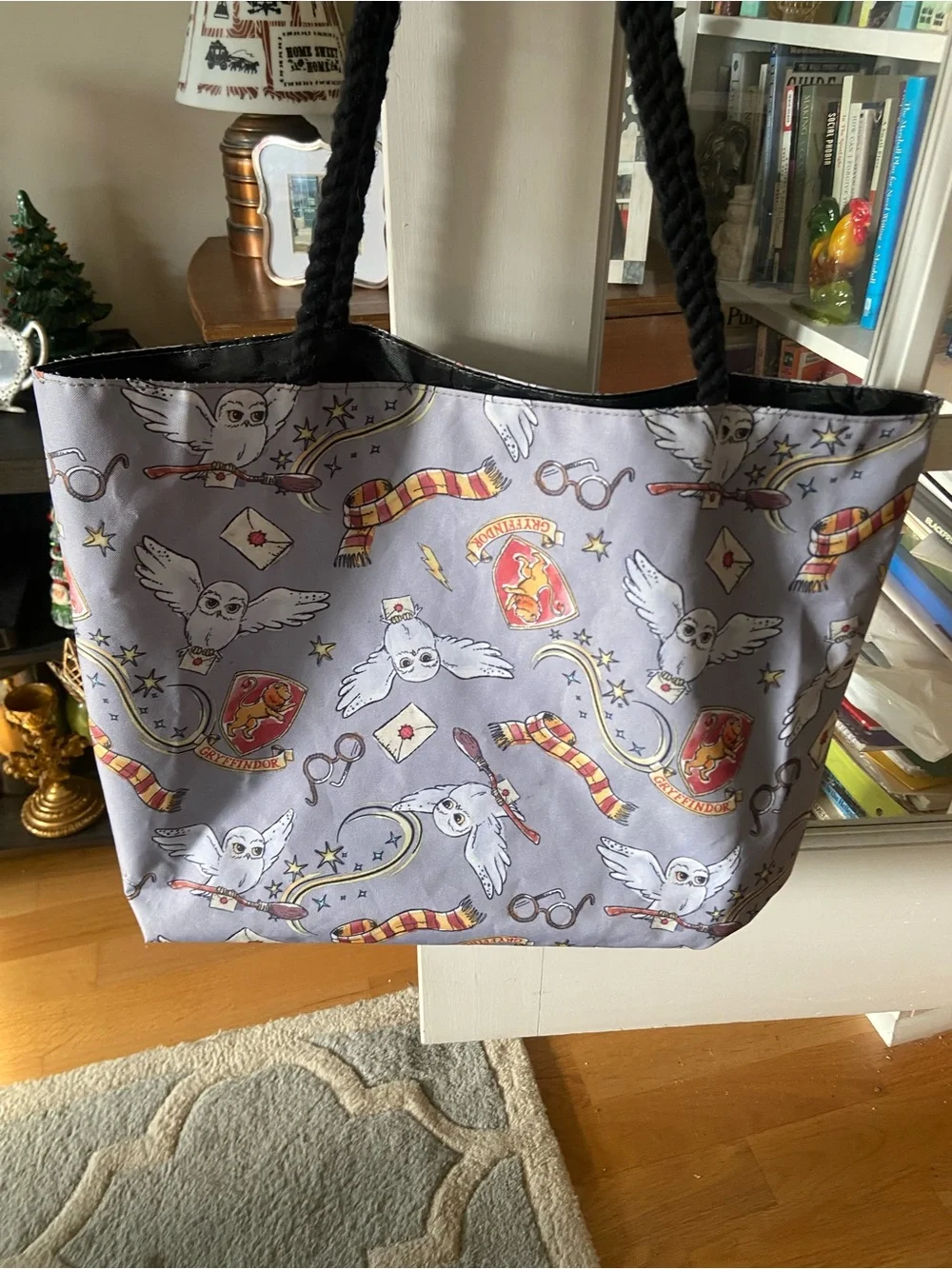 Harry Potter Tote Bag with Black Rope Handles